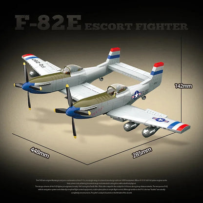 QUAN GUAN 100281 F-82E Twin Mustang Fighter Building Blocks Aircraft Toy Set