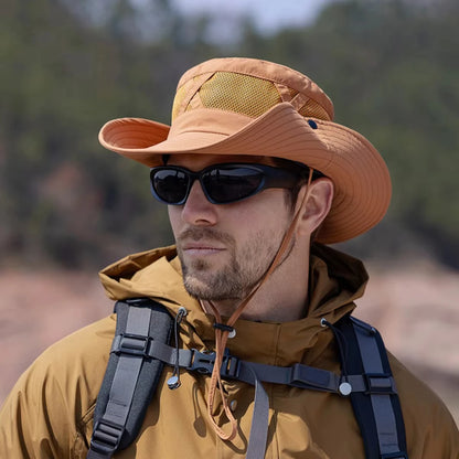 Fishing Hat UV Protection Wide Brim Summer Cap Men Outdoor Hiking