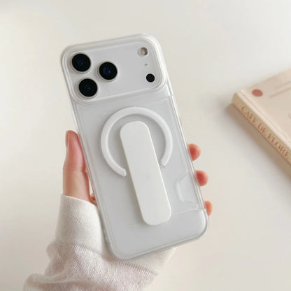 Matte Clear MagSafe Card Holder Case for iPhone 13-17 Pro Max Shockproof