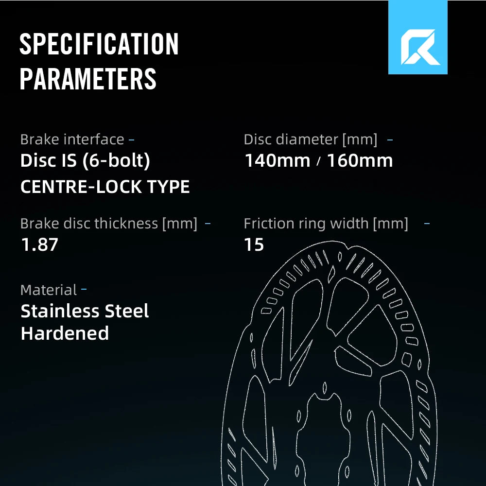 RYET Ultralight Floating Disc Rotor 140/160mm 6-Bolt Center Lock for MTB Road Bike