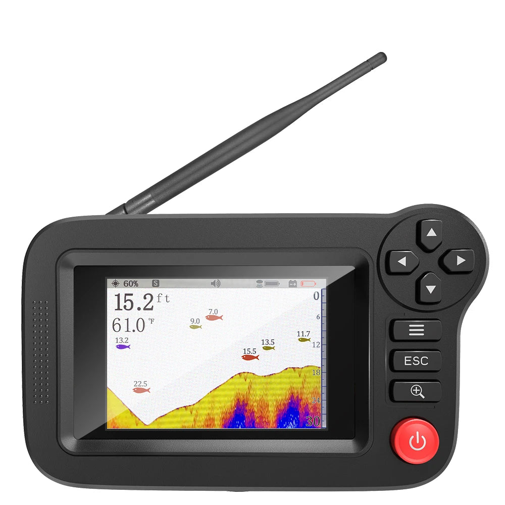 200M Sonar Sensor Fish Finder Portable Wireless Depth Echo Sounder LCD