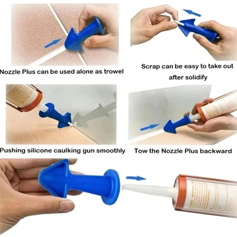 3/6Pcs Caulking Nozzle Applicator Finishing Grout Silicone Tile Spatula