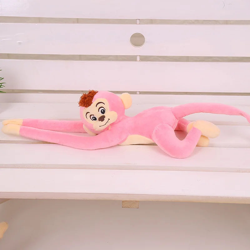 Color Long Arm Plush Monkey Doll Hanging Decorative Toy for Kids