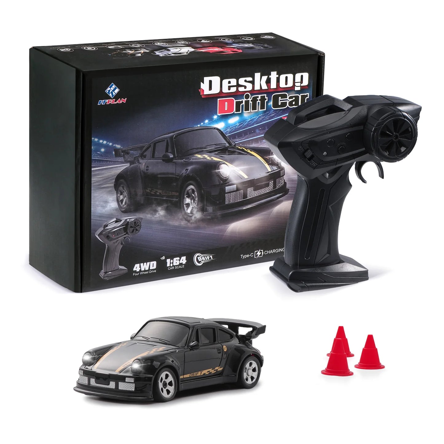 Mini Desktop RC Drift Car 1:64 4WD Remote Control Stunt Racing Toy