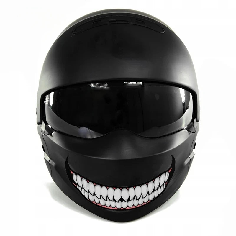 1pc Evil Teeth and Tongue Motorcycle Helmet Fuel Tank Stickers Racing Body Window Funny Decoration Universal Vinyl Decals-EXPROTAS