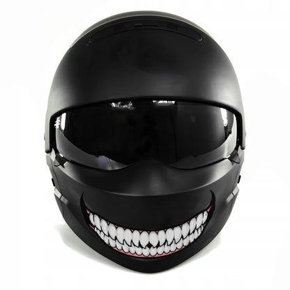 1pc Evil Teeth and Tongue Motorcycle Helmet Fuel Tank Stickers Racing Body Window Funny Decoration Universal Vinyl Decals-EXPROTAS
