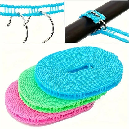 Portable Drying Rope Clothesline Windproof Non-Slip Camping Travel Line