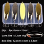 Box Treble Hooks 5PCS Gold Fishing Tackle Set with Sequins