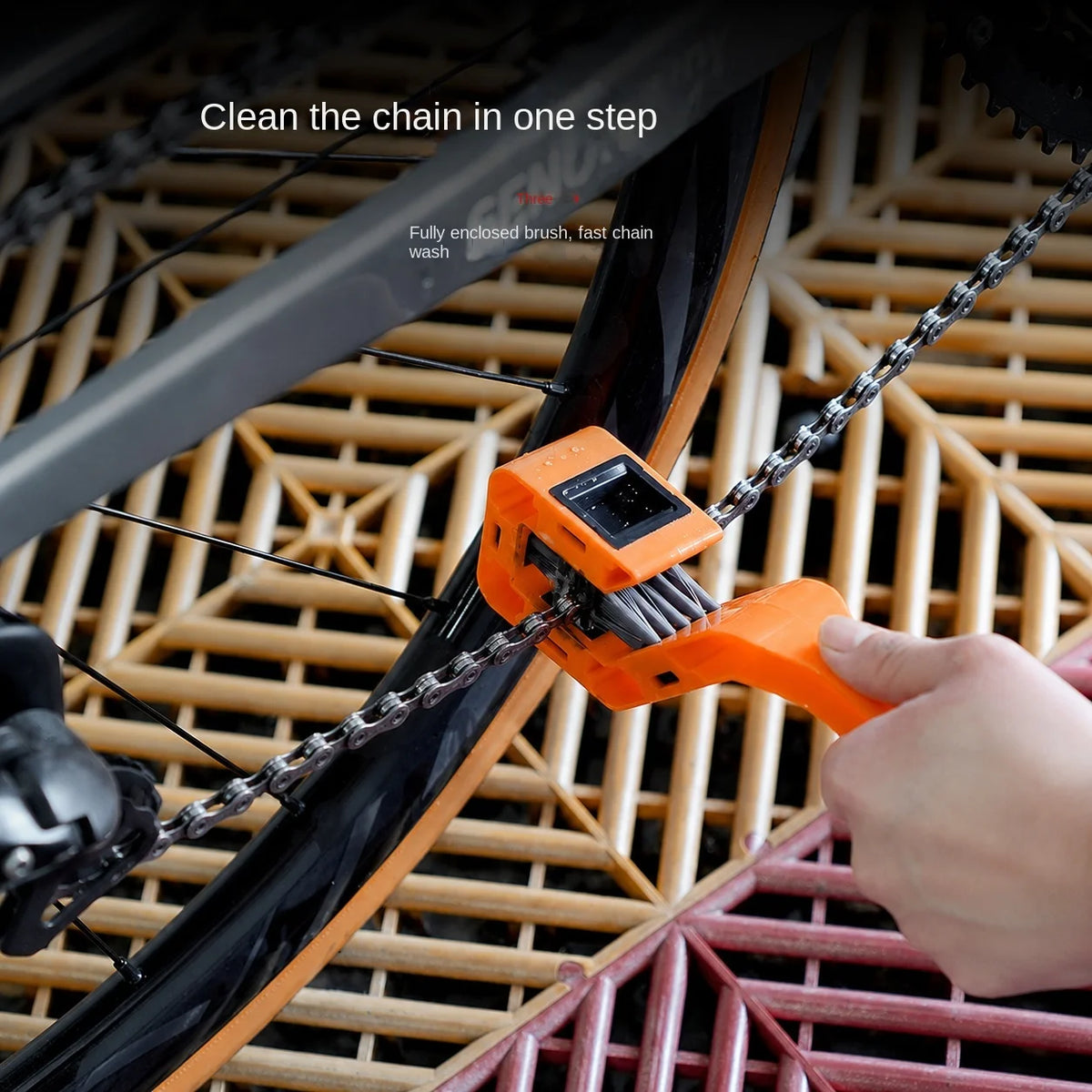 Bike Chain Cleaner Brush Portable Motorcycle Bicycle Maintenance Tool