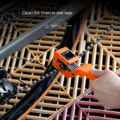 Bike Chain Cleaner Brush Portable Motorcycle Bicycle Maintenance Tool