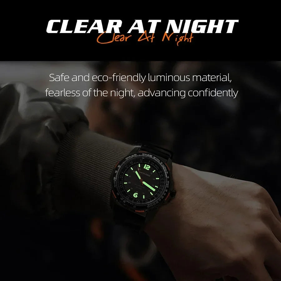 North Edge Solar Watch for Men 50M Waterproof Sport Silicone Strap