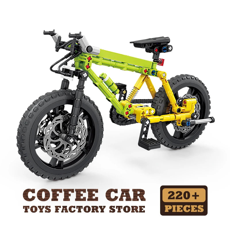 Mechanical Motion Bicycle Building Blocks MOC Mountain Bike STEM Model Toy Gift