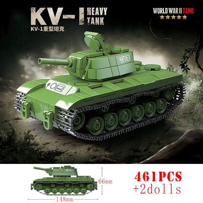 WW2 German Panzer I Tank Building Blocks Military Armoured Brick Toy Set