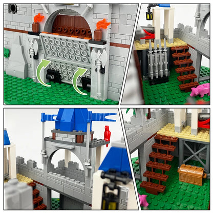 Medieval Knight Castle Building Blocks MOC Construction Scene Brick Toy Set