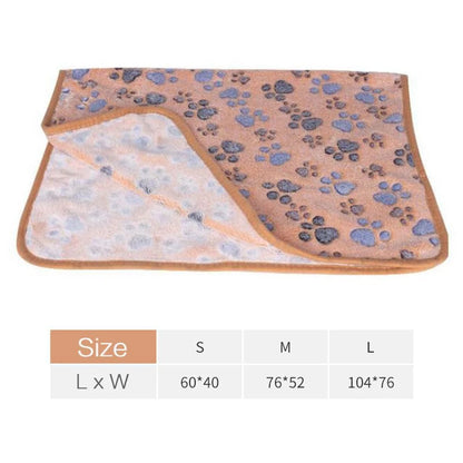 Soft Fluffy Pet Mat Blanket for Cat Dog - Cute Cartoon Pattern Warm Comfort