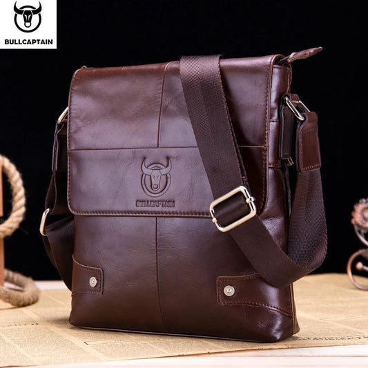 BULLCAPTAIN Men’s Leather Messenger Shoulder Bag Business Handbag