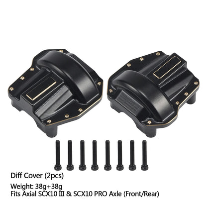 Black Brass Steering Knuckle Portal Cover Weights for Axial Capra SCX10 III