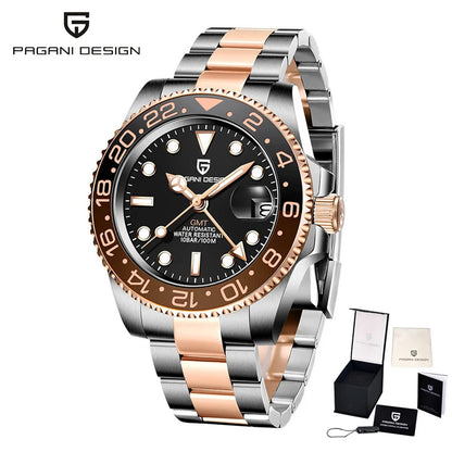 PAGANI Design PD-1662 Men’s Automatic Watch Stainless Steel Ceramic Bezel Waterproof