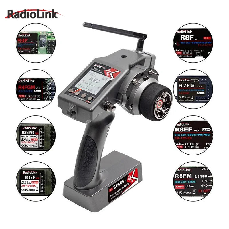 RadioLink RC4GS V3 2.4G 4CH 5CH 7CH 400M Distance Remote Controller Transmitter  R6Fg Gyro Inside Receiver for RC Car Boat-EXPROTAS
