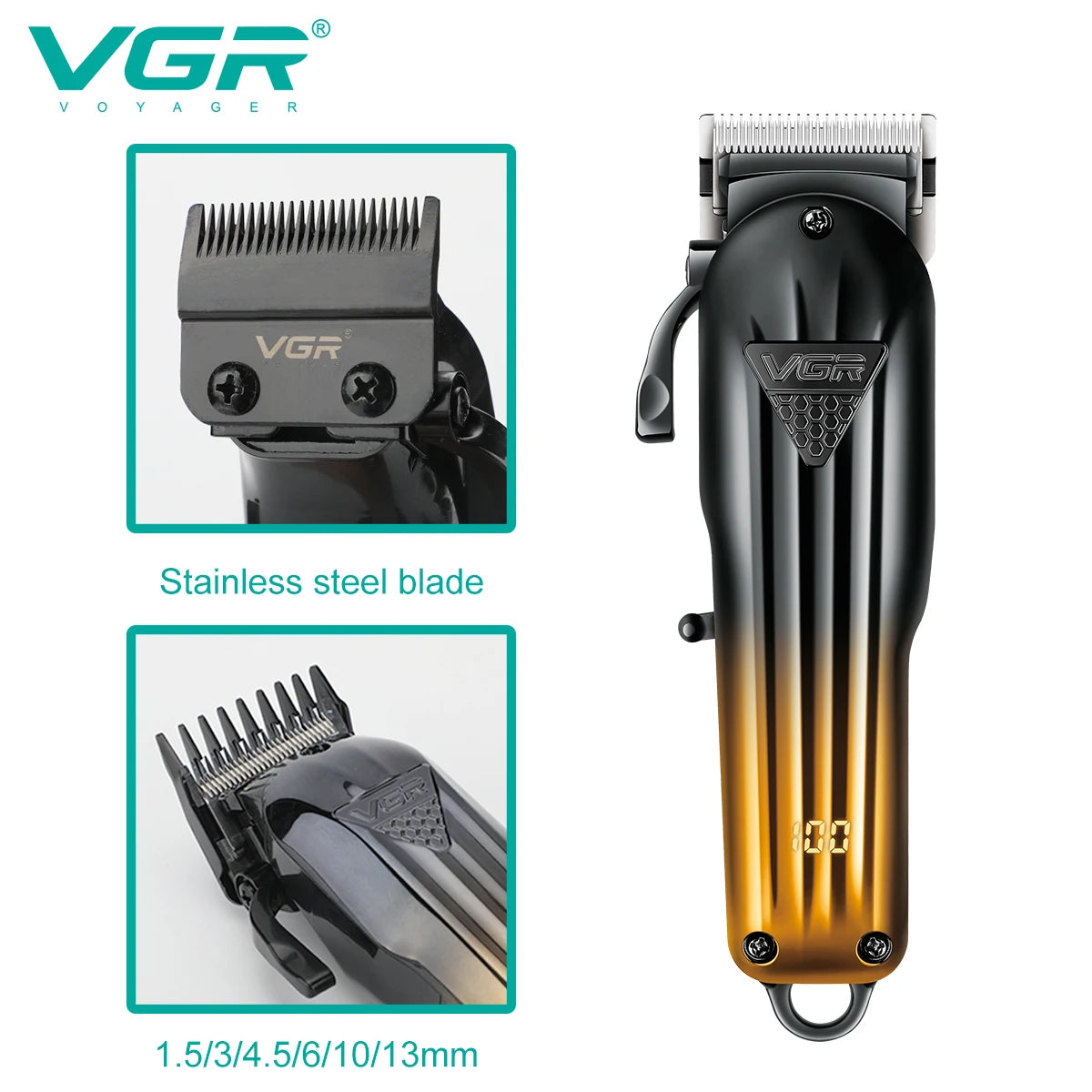 VGR Electric Shaver Beard Trimmer Professional Cordless Hair Clipper 644