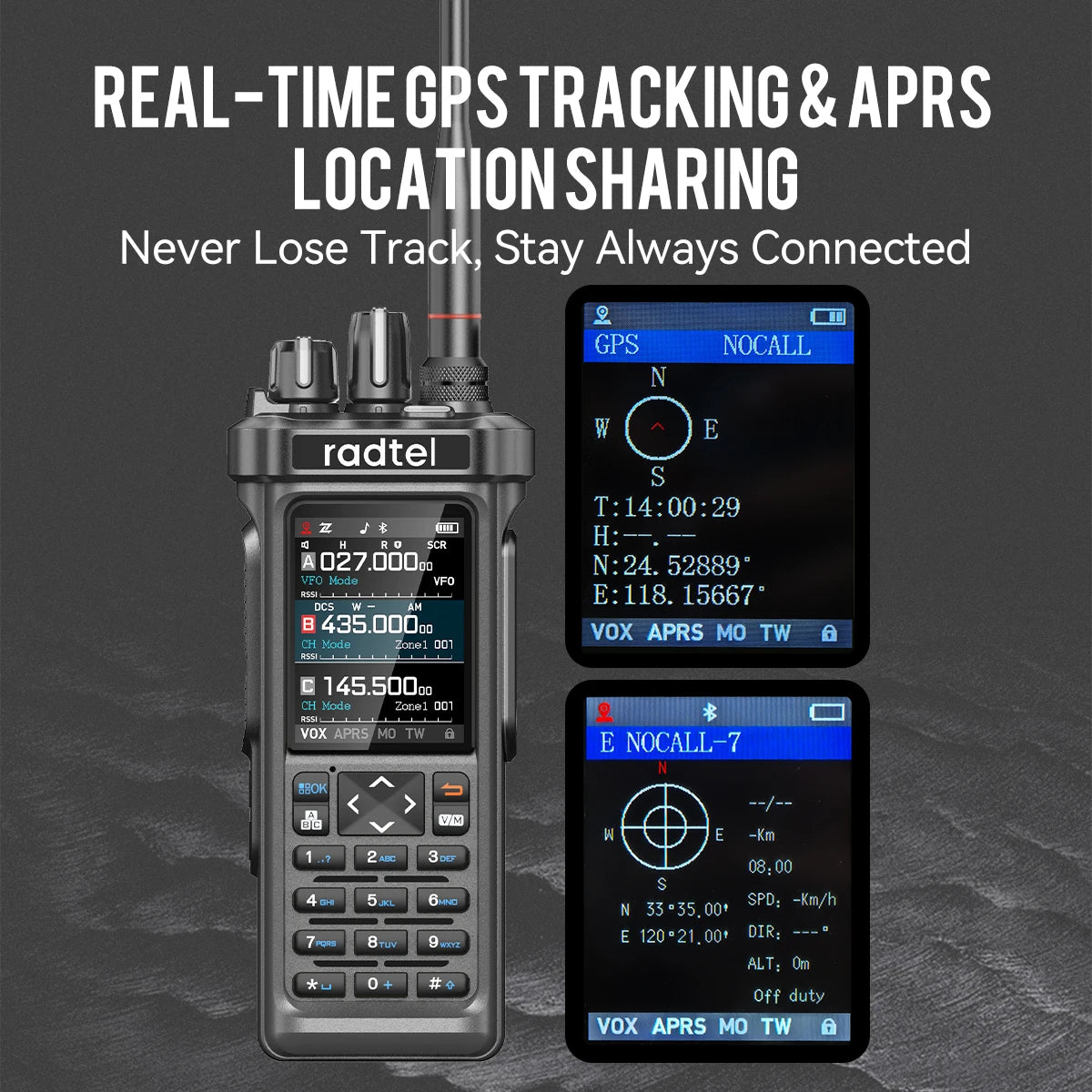 Radtel RT-950 PRO Walkie Talkie 10W Ham Radio Receiver with GPS APRS