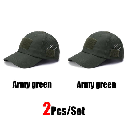 2Pcs Camouflage Baseball Cap Breathable Sun Hat Outdoor Hunting Fishing