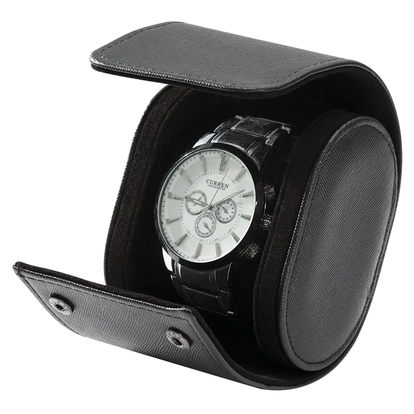 Leather Watch Case for Travel - Classic Rectangle Design, 1 Slot