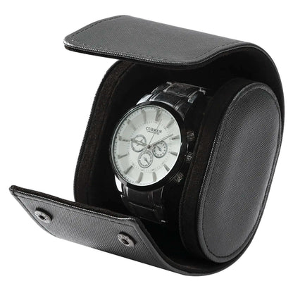 Leather Watch Case for Travel - Classic Rectangle Design, 1 Slot