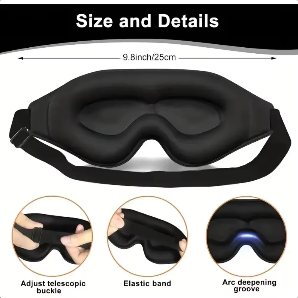 3D Eye Cover Mask Soft Padded Blackout Blindfold for Sleeping Travel
