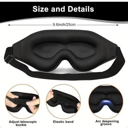 3D Eye Cover Mask Soft Padded Blackout Blindfold for Sleeping Travel