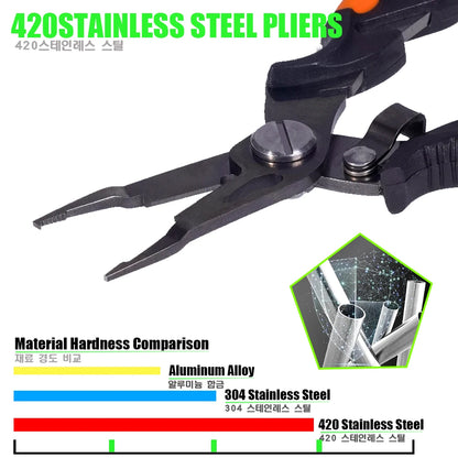 Fishing Pliers Hook Multi-tool Line Cutter Remover Snips Scissors 420 Steel