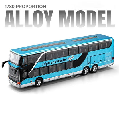 1:30 Sound Light Double Decker Bus Alloy Diecast Model for Kids Gifts