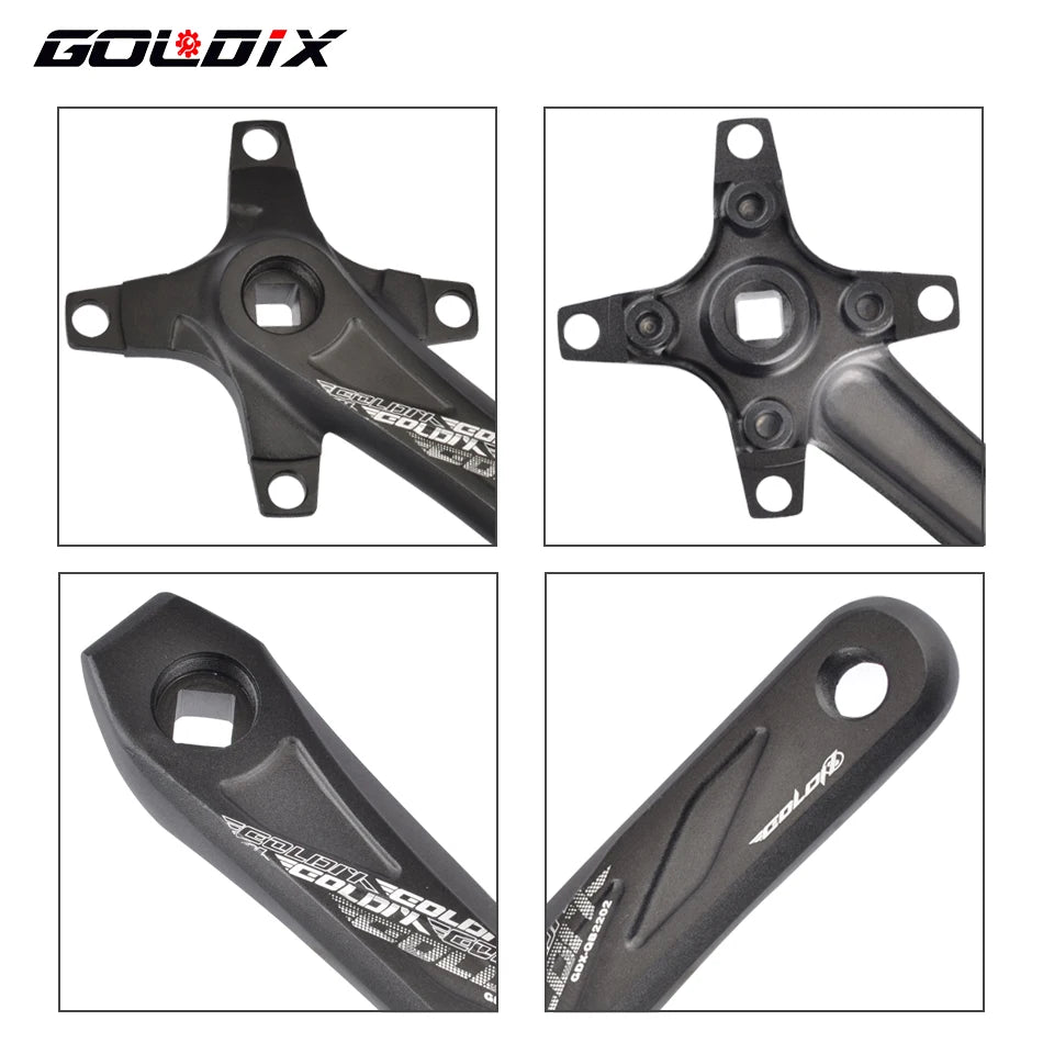 GOLDIX Square Hole MTB Crankset, Aluminum Alloy, 170/175mm, 104BCD 32-42T Narrow Wide