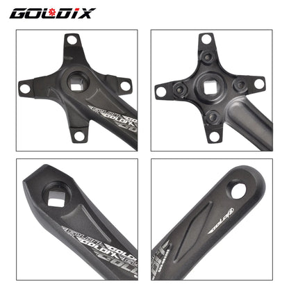 GOLDIX Square Hole MTB Crankset, Aluminum Alloy, 170/175mm, 104BCD 32-42T Narrow Wide