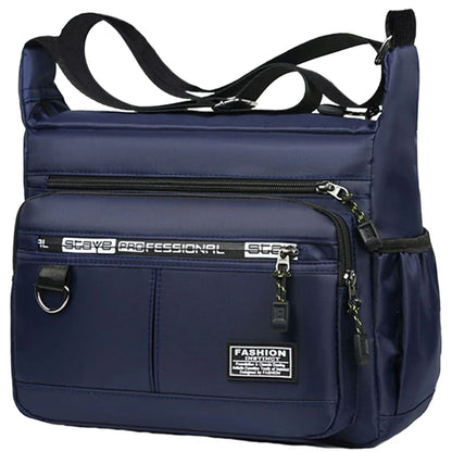 Men's Cross-body Bag with Adjustable Shoulder Strap & Multi-layered Pockets