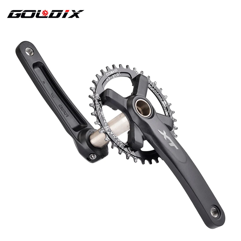 XT Bicycle Crankset 104BCD MTB Bike Crank Chainring Bike 170mm 175mm Black Round Oval 32T 34T 36T 38T Aluminum Alloy with Bottom-EXPROTAS