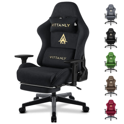 Kitinjoy Ergonomic Gaming Chair Suede High Back Recliner with Footrest - EXPROTAS