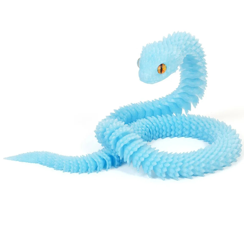 Flexible 3D Printed Snake Toy 60cm Multicolor PLA Fun