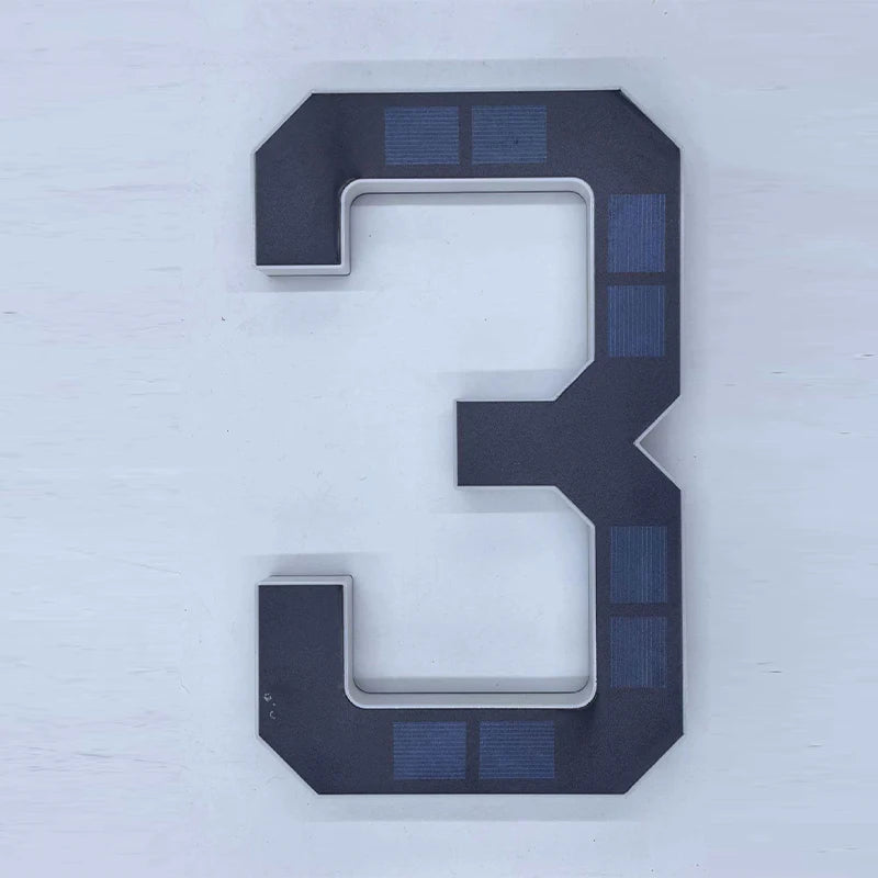 Solar House Number Light LED Address Plaque Sign for Door Wall Outdoor