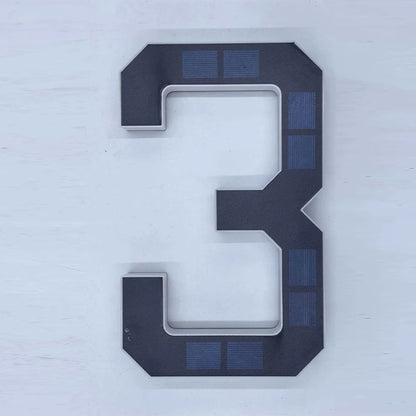 Solar House Number Light LED Address Plaque Sign for Door Wall Outdoor