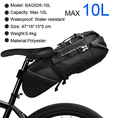 Bicycle Saddle Bag Waterproof 10L 13L Large Capacity Bike Tail Pannier