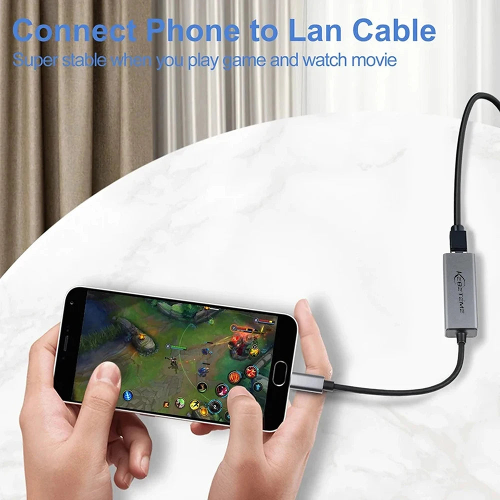 USB Ethernet Adapter 1000Mbps RJ45 Network Card for PC MacBook