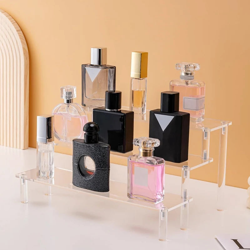 Acrylic Display Stand 1-4 Tier Transparent Shelf for Cupcake Perfume Doll