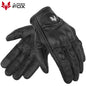 Vintage Leather Motorcycle Gloves Retro Protective Touchscreen Perforated Unisex