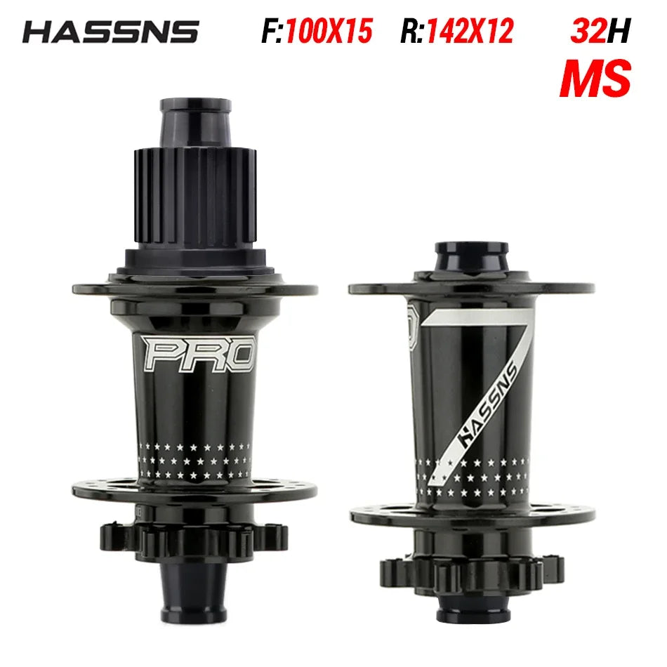 HASSNS PRO7 Hub HG XD MS 32H J-Bend 4 Bearing Freehub for Shimano 8-12 Speed