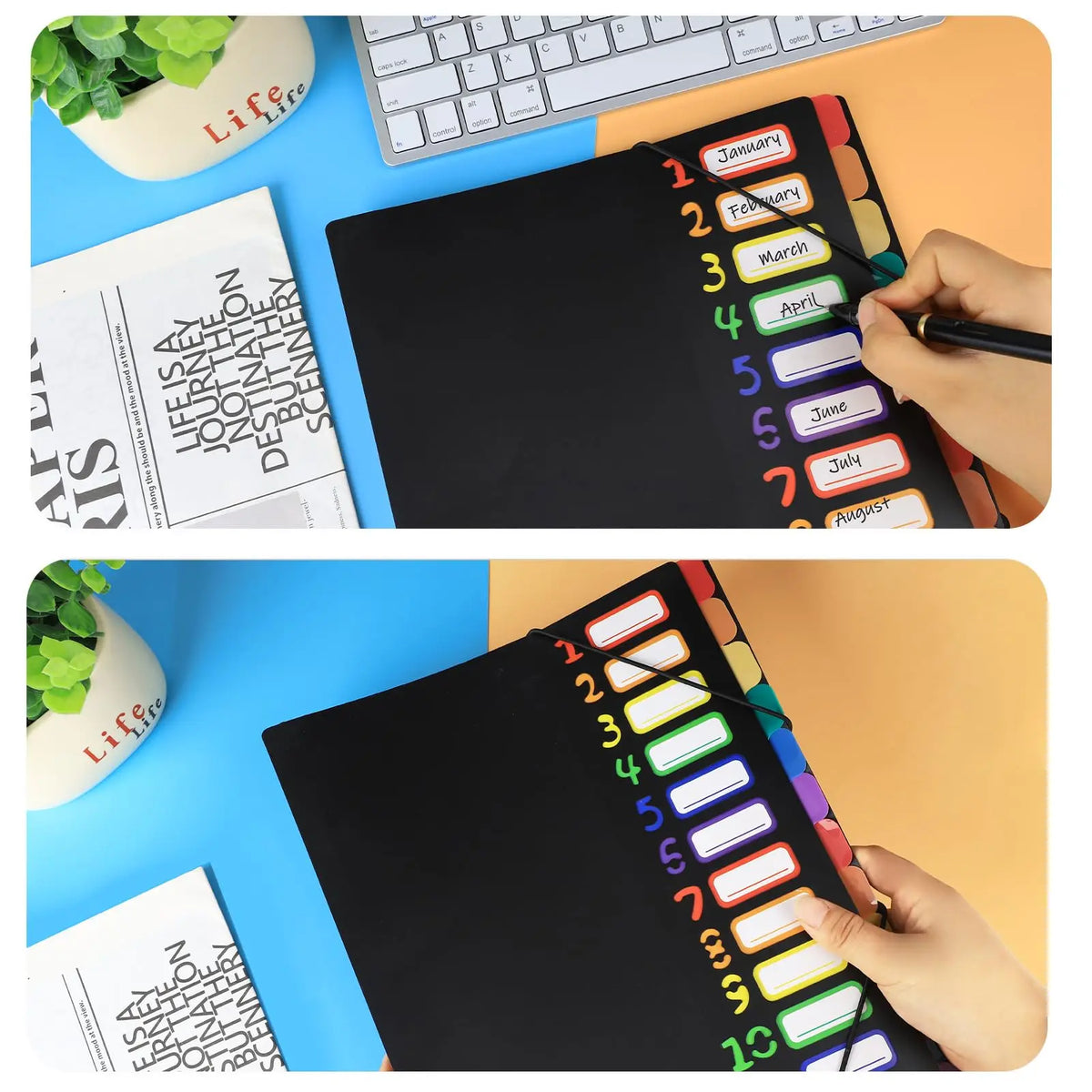 A4 Multi-Layer Inner Page Storage Folder 12 Color Rainbow File Book