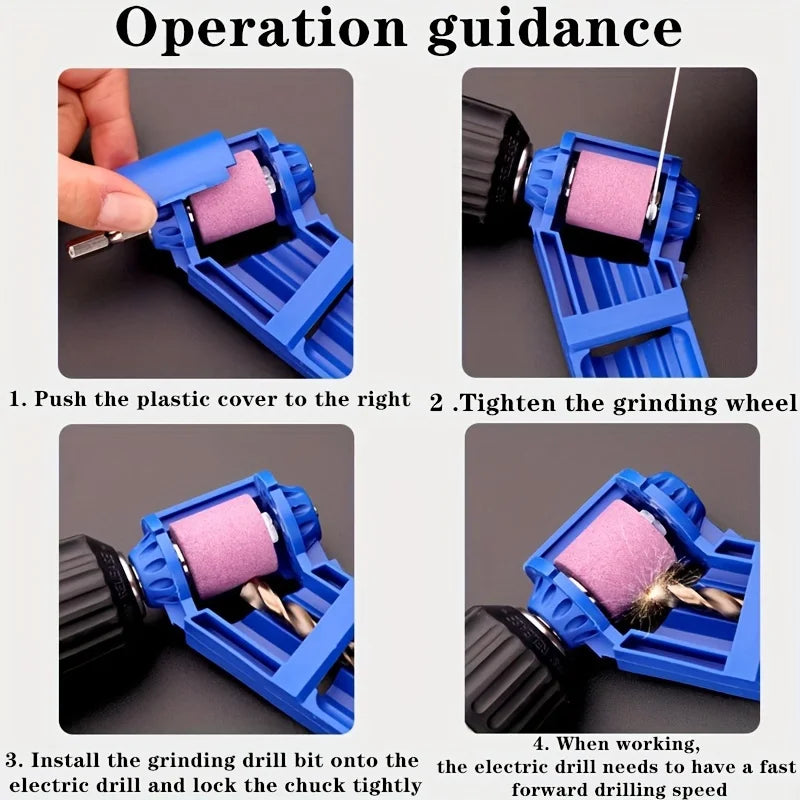 1pc Portable Drill Bit Sharpener Grinding Wheel for Nail Bits Quick Sharpening
