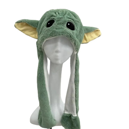 Anime Baby Yoda Plush Hat with Moving Ears Kawaii Bunny Cosplay