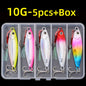 Aorace 5Pcs Metal Jig Lure Cast Spoon 10G 20G 30G 40G Artificial Bait Shore Fishing Jigging Metal Bass Fishing Lure With box