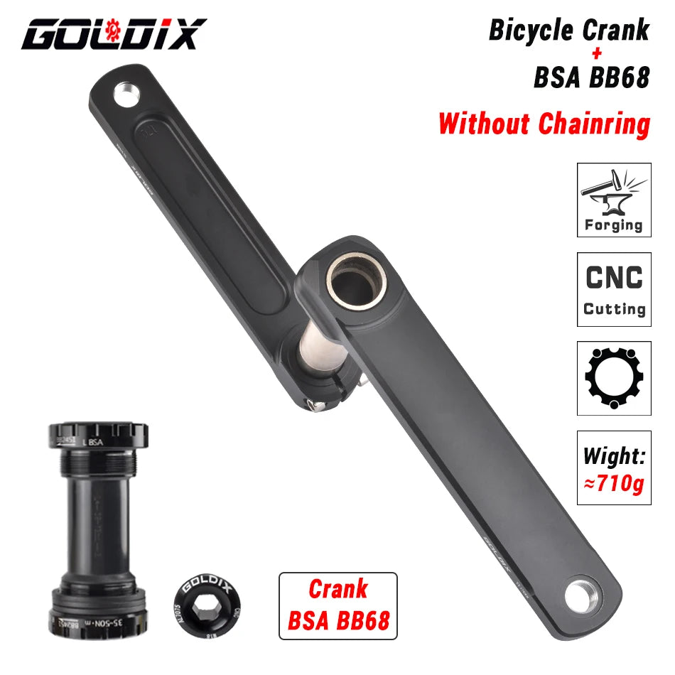 GOLDIX Road Bike Crankset Double 50-34T/52-36T/53-39T Forged Alloy 165–175mm - EXPROTAS